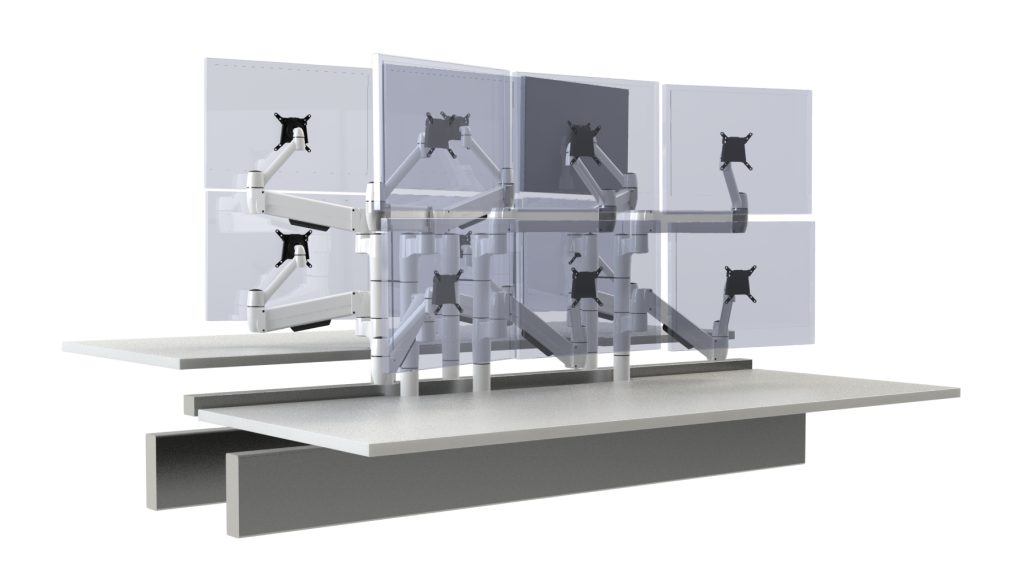 multi monitor beam system aligned monitors