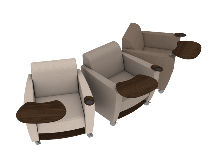 Trio of Ole Chairs various shades of beige